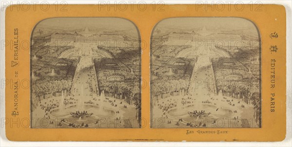 Panorama de Versailles. Les Grandes-Eaux; J. H., French, active 1870s - 1880s, 1860s; Hand-colored Albumen silver print