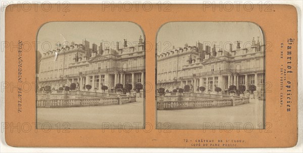 Chateau de St. Cloud, Cote du Parc Public; A. Hanriot, French, active 1880s, 1860s; Hand-colored Albumen silver print