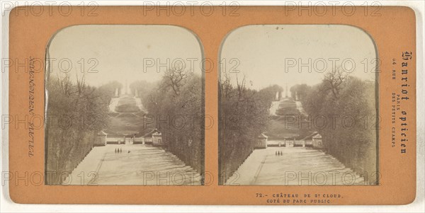 Le Chateau de St. Cloud, Cote du Parc Public; A. Hanriot, French, active 1880s, 1860s; Hand-colored Albumen silver print