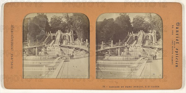 Cascade du Parc Public, a St. Cloud; A. Hanriot, French, active 1880s, 1860s; Hand-colored Albumen silver print