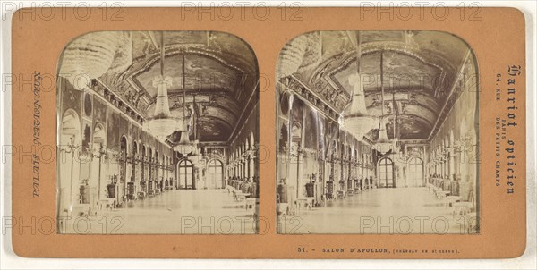 Salon d'Apollon, Chateau de St. Cloud, A. Hanriot, French, active 1880s, 1860s; Hand-colored Albumen silver print