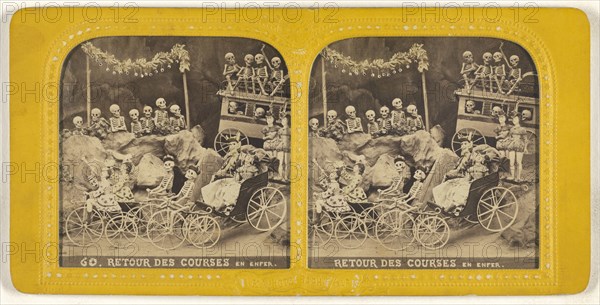 Retour des Courses en Enfer; Adolphe Block, French, 1829 - about 1900, 1860s; Hand-colored Albumen silver print