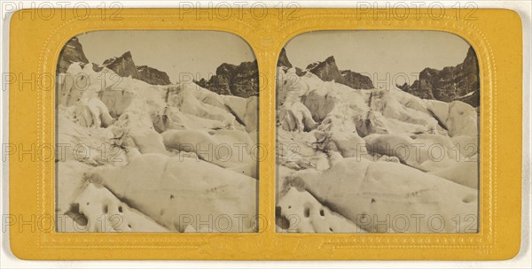 Glacier superieur a Grindelwals, Suisse, Switzerland; Adolphe Block, French, 1829 - about 1900, 1865; Hand-colored Albumen