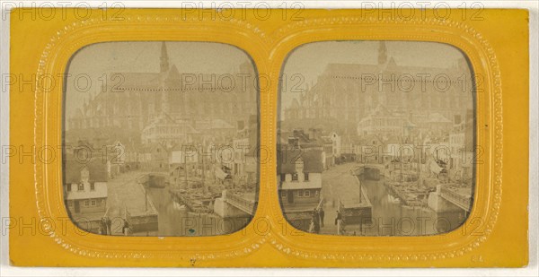 View of Rouen; E. Lamy, French, active 1860s - 1870s, 1860s; Hand-colored Albumen silver print