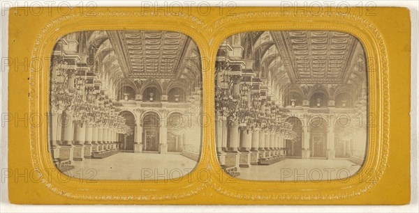 Galerie du Salon des Fetes. Hotel de Ville; E. Lamy, French, active 1860s - 1870s, 1860s; Hand-colored Albumen silver print