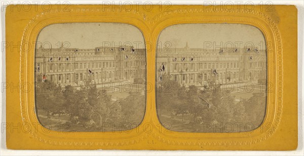 Ruines des Tuileries, Paris; E. Lamy, French, active 1860s - 1870s, 1860s; Hand-colored Albumen silver print