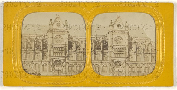 Egl. St. Eustache; E. Lamy, French, active 1860s - 1870s, about 1868; Hand-colored Albumen silver print