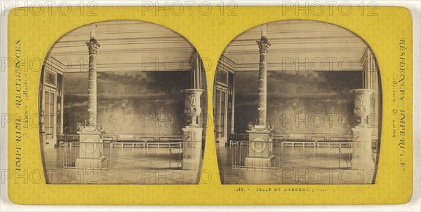 Salle de Marengo, Palais de Versailles, E. Lamy, French, active 1860s - 1870s, 1855 - 1865; Hand-colored Albumen silver print