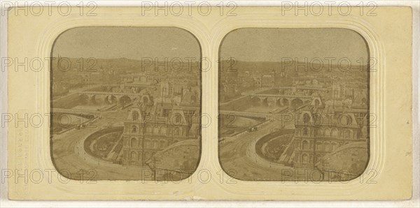 View of Paris, France; London Stereoscopic Company, active 1854 - 1890, 1855 - 1865; Hand-colored Albumen silver print