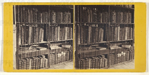 Hereford Cathedral - Chained Books in Library; W. Harding Warner, British, 1816 - 1894, active Plymouth and Ross, England