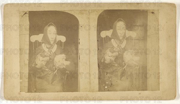 Nancy Luce the hen woman; James W. Warren, American, active 1860s, about 1865; Albumen silver print