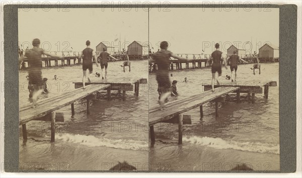 Colonial Beach, Va. Running divers; Hanson E. Weaver, American, active 1860s - 1870s, about 1906; Gelatin silver print