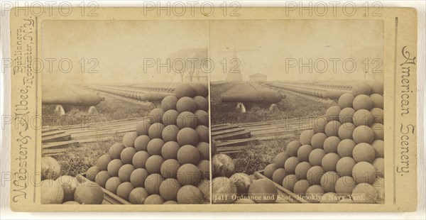 Ordnance and Shot, Brooklyn Navy Yard; Webster & Albee; about 1880; Albumen silver print