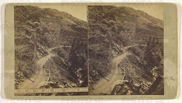 On the Ute Pass, Looking down; Charles Weitfle, American, 1836 - after 1884, about 1880; Albumen silver print