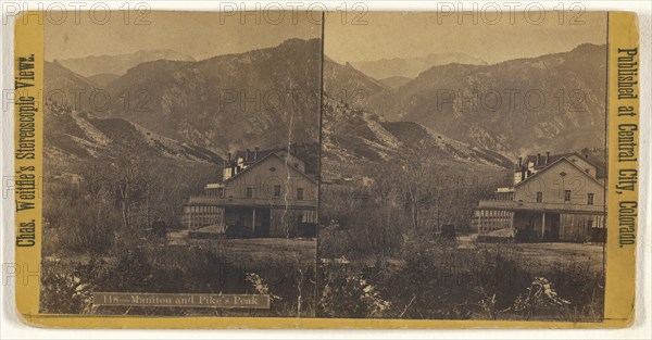 Manitou and Pike's Peak; Charles Weitfle, American, 1836 - after 1884, about 1880; Albumen silver print