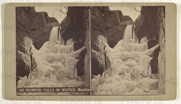 Rainbow Falls in Winter, Manitou; Charles Weitfle, American, 1836 - after 1884, about 1880; Albumen silver print