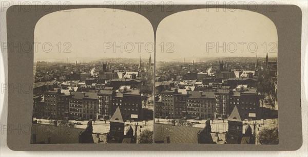 View from City Hall tower looking South. State St. in the foreground. Albany N.Y; Julius M. Wendt, American, active 1900s