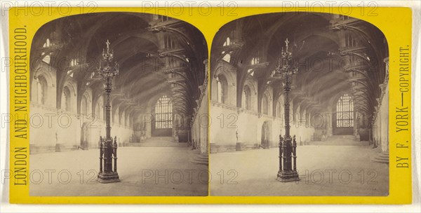 Westminster Hall, Interior; Frederick York, British, 1823 - 1903, 1865 - 1875; Albumen silver print