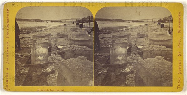 Minnesota Ice Harvest; Charles A. Zimmerman, American, born France, 1844 - 1909, 1870 - 1880; Albumen silver print