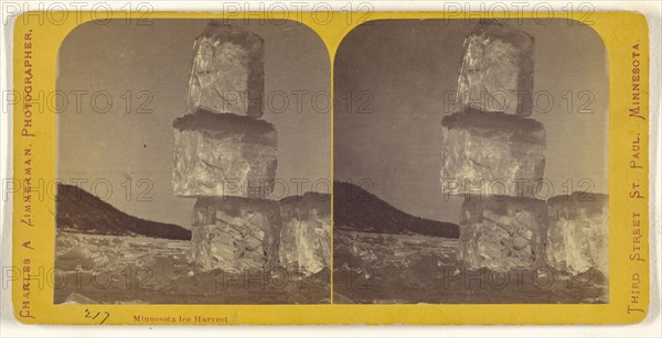 Minnesota Ice Harvest; Charles A. Zimmerman, American, born France, 1844 - 1909, 1870 - 1880; Albumen silver print