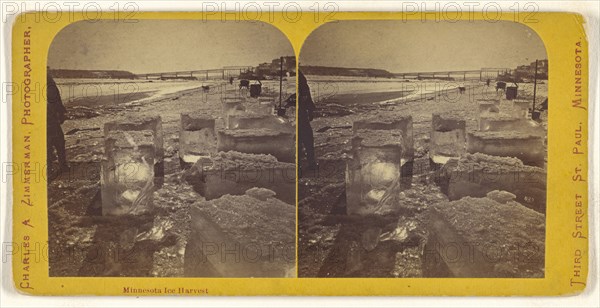 Minnesota Ice Harvest; Charles A. Zimmerman, American, born France, 1844 - 1909, about 1870; Albumen silver print