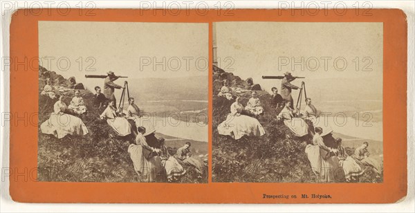 Prospecting on Mt. Holyoke; about 1860; Albumen silver print