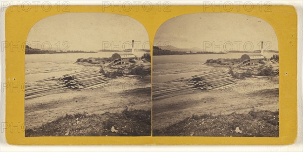 Prouty & Millers Stream Saw Mill; L.E. Thayer, American, active 1870s - 1880s, about 1870; Albumen silver print