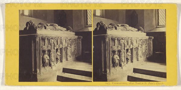 Carmarthen, Altar Tomb in St. Peter's Church; about 1865; Albumen silver print