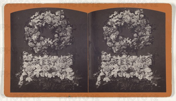 Funeral wreath; about 1870; Albumen silver print