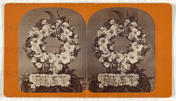 Funeral wreath; about 1870; Albumen silver print