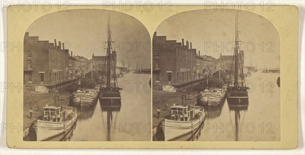 Docked boats; about 1870; Albumen silver print