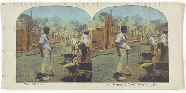 Negroes at Work, Near Cristobal; about 1900; Color Photomechanical