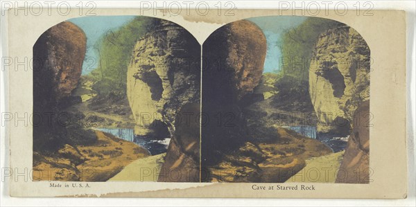 Cave at Starved Rock; American; about 1900; Color Photomechanical