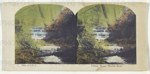 Falling Water, Starved Rock; American; about 1900; Color Photomechanical