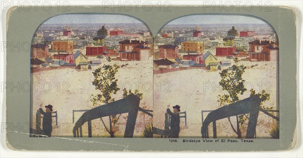 Bird's Eye View of El Paso, Texas; American; about 1900; Color Photomechanical