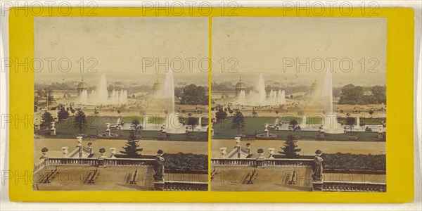 Grounds of Crystal Palace; British; 1851; Hand-colored Albumen silver print