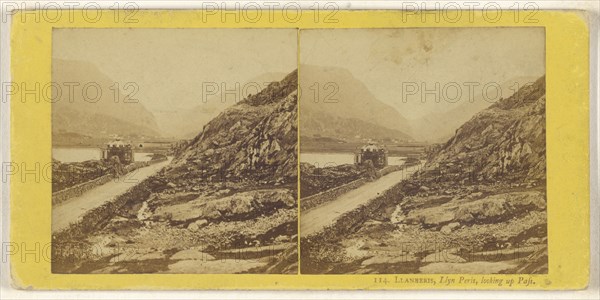 Llanberis, Llyn Peris, looking up Pass; British; about 1865; Albumen silver print