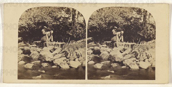 Salmon Trap on the Sledr, North Wales; British; about 1865; Albumen silver print