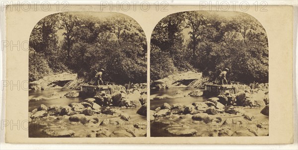 Salmon Trap on the Sledr, North Wales; British; about 1865; Albumen silver print