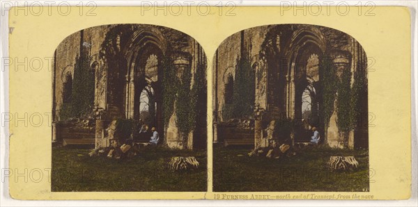 Furness Abbey - north end of Transept from the nave; British; about 1865; Hand-colored Albumen silver print