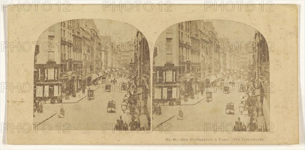 Rue Montmarte, a Paris. - Vue Instantanee; French; 1860s; Albumen silver print