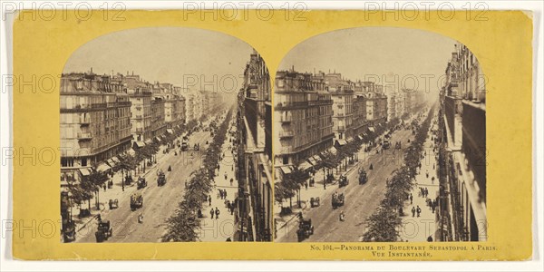 Panorama du Boulevart Sebastopol, a Paris. Vue Instantanee; French; 1860s; Albumen silver print
