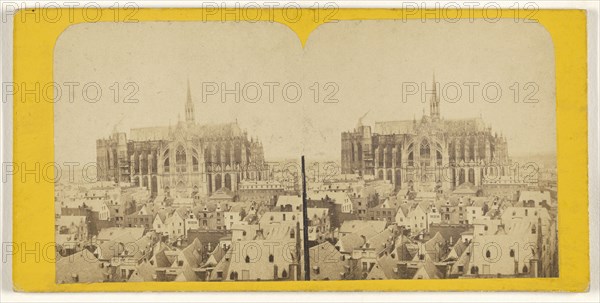 Bords du Rhin. Cathedrale de Cologne prise de l'Hotel-de-Ville; French; about 1865; Albumen silver print