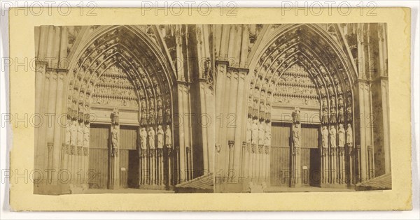 Bords du Rhin. Portail de la Cathedrale de Cologne; French; about 1865; Albumen silver print