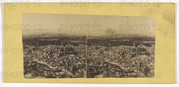 Panoramic view of Granada, Spain; French; about 1865; Albumen silver print