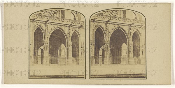 Porch of St. Germain L'Auxerrois; French; about 1860; Albumen silver print