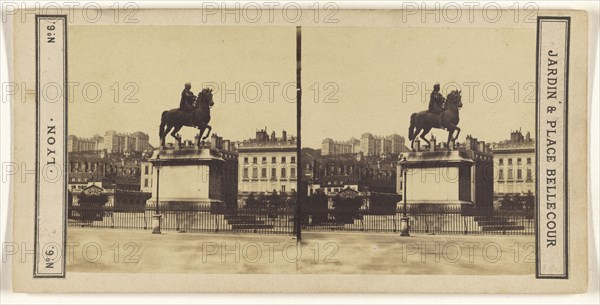 Lyon. Jardin & Place Bellecour; French; about 1865; Albumen silver print
