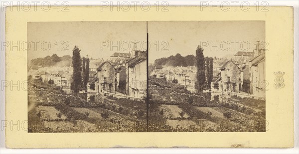 Vue de Salins, prise de la mantee de St. Andre, Jura, French; about 1865; Albumen silver print