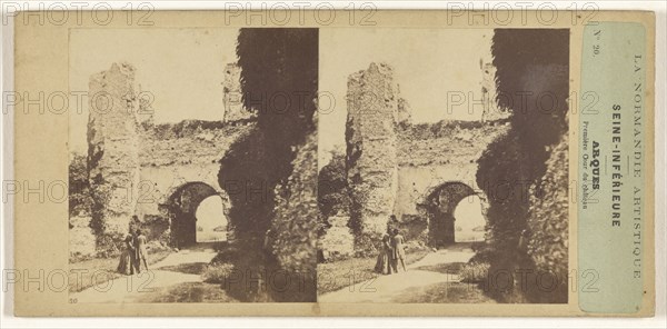La Normandie Artistique. Seine-Inferieure. Arques. Premiere Cour du chateau; French; about 1860; Albumen silver print