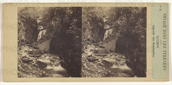 Voyage dans Les Pyrenees. Luchon. Cascade des Demoiselles; French; about 1865; Albumen silver print